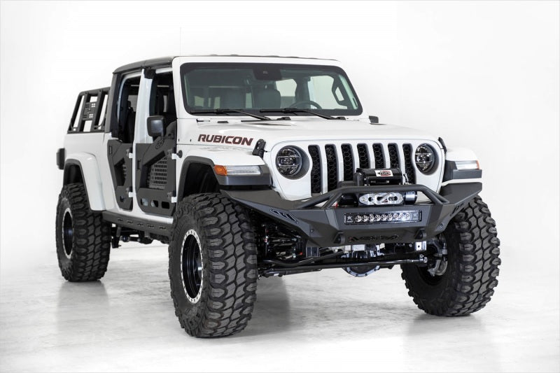 Addictive Desert Designs 2020 Jeep Gladiator JT Stealth Fighter Front Bump w/ Top Hoop & Winch Mount