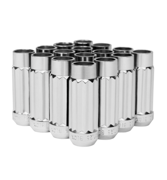 BLOX Racing 12-Sided P17 Tuner Lug Nuts 12x1.5 - Chrome Steel - Set of 16