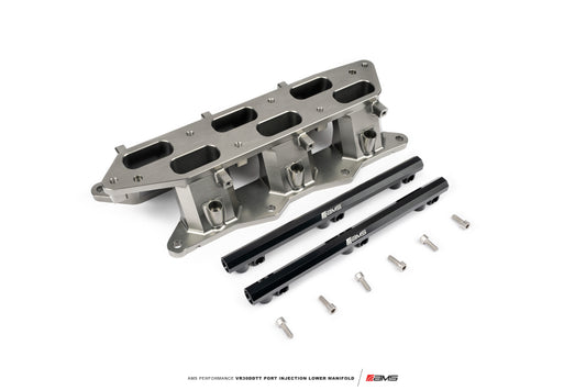 AMS Performance Port Injection Lower Manifold (Gunmetal) - Infiniti Q50 / Q60 3.0T