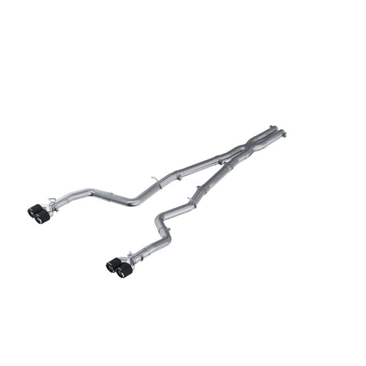 MBRP 15-16 Dodge Challenger 5.7L HEMI SS 3in Quad Split Rear Exit w/ Carbon Fiber Tips - T304