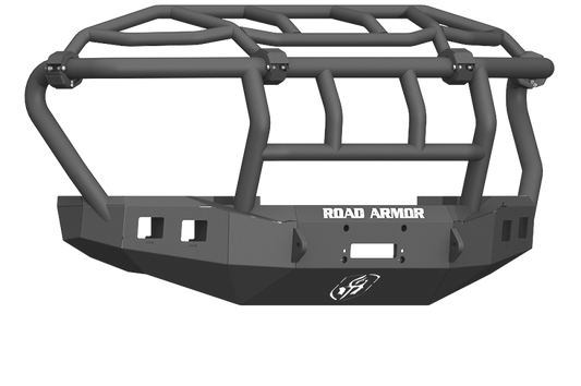 Road Armor 17-20 Ford F-250 Stealth Wide Fender Front Winch Bumper w/Intimidator Guard - Tex Blk