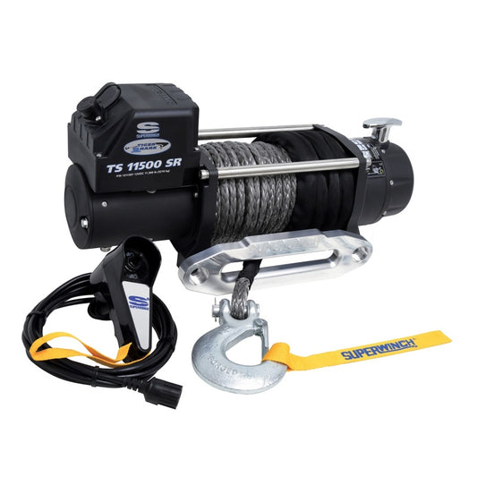 Superwinch 11500 LBS 12 VDC 3/8in x 80ft Synthetic Rope Tiger Shark 11500 Winch