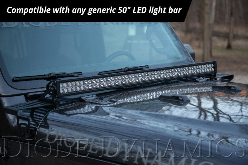 Diode Dynamics 18-21 Jeep JL Wrangler/Gladiator SS50 Hood LED Light Bar Kit - White Flood